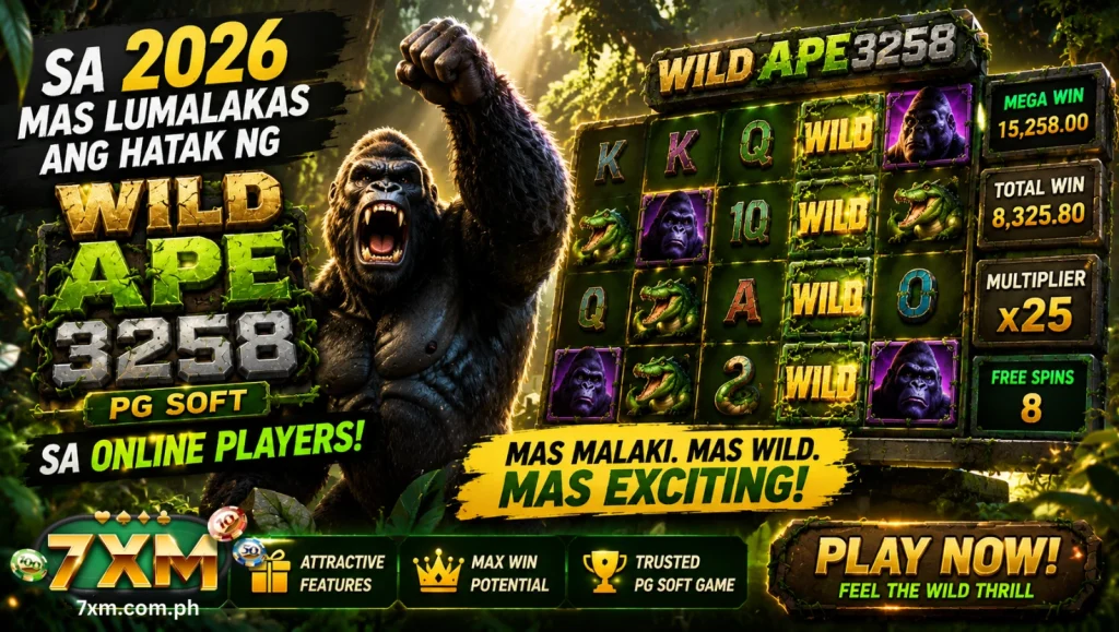 Sa 2026 mas lumalakas ang hatak ng Wild Ape 3258 PG Soft sa online players